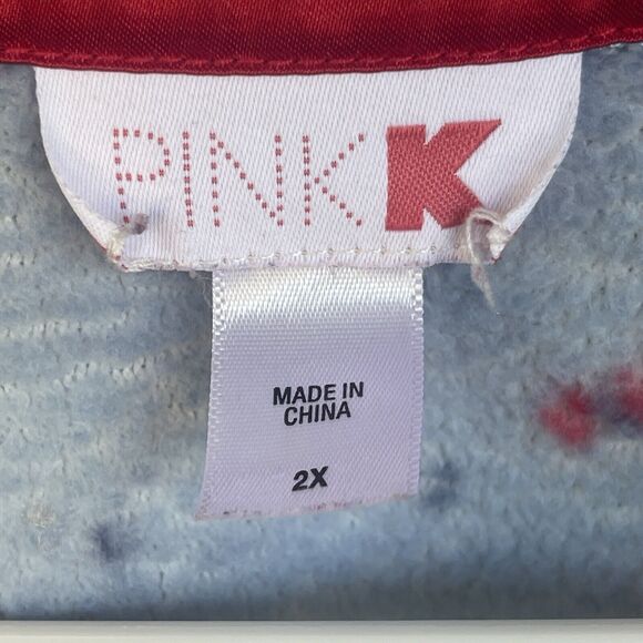 PinkK Womens Sweater Plus Size 2X Fleece Cardinal Bird Nature V-neck Soft - Picture 5 of 11